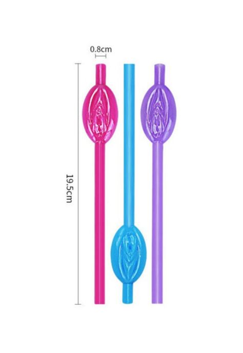 Bombillas , Pitillos , Sorbetes Forma De Vagina Set 9 Pzas-1