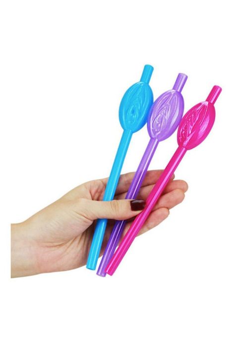 Bombillas , Pitillos , Sorbetes Forma De Vagina Set 9 Pzas-2