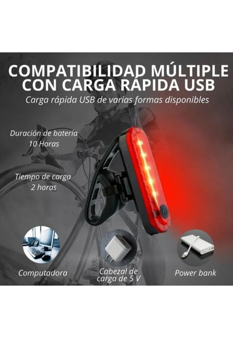 Luces Recargables para Bicicleta Delantera y Trasera Premium-5