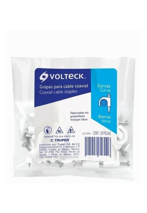 Grapas Grampas Para Cable 6mm Con Clavo Volteck 20unidades-0