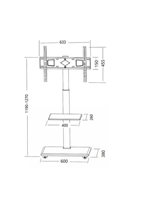Soporte base TV con ruedas tipo Pedestal rack 32" a 70"-8