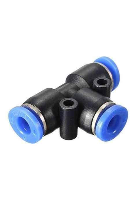 Conector Tee 8mm, Neumatico Bloqueo Antideslizante 3 Vias-0