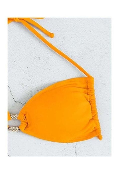 Traje Baño Bikini Halter Vinculado Con Aro-2