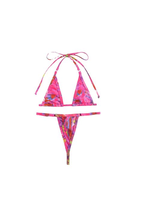 Traje Baño Bikini Micro Triángulo Con Estampado Muy Sexi-2