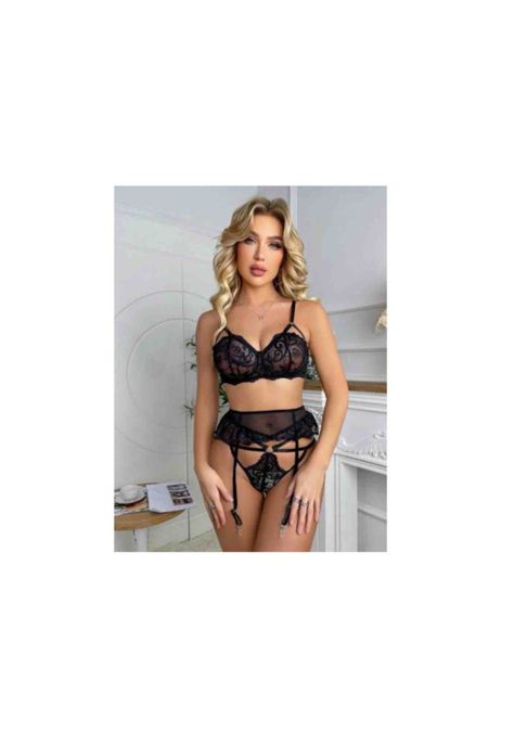 Conjunto Lencería Sexy De Ropa Interior De Encaje Erótico-1