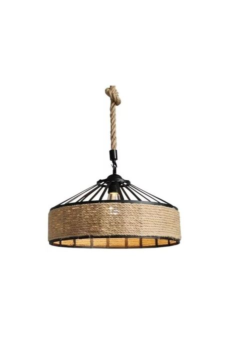 Lampara Colgante de Techo Con Cuerda Cáñamo Clásico 30 Cm-0