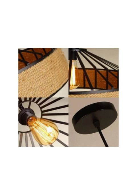 Lampara Colgante de Techo Con Cuerda Cáñamo Clásico 30 Cm-6