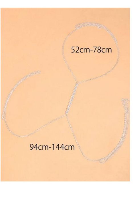 Cadena para el cuerpo con diseño de diamante de imitación Pecho entre Senos-1