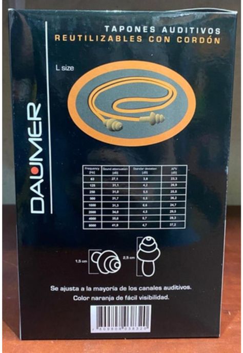 Tapon Auditivo Daumer Reutilizable (caja 100 Und) Con Cordon-3