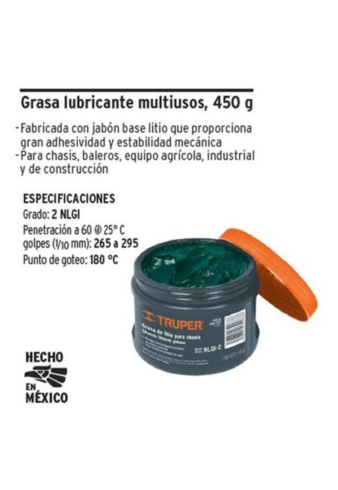 Grasa Lubricante Truper Multiusos 450 Gr. Gras-45-2