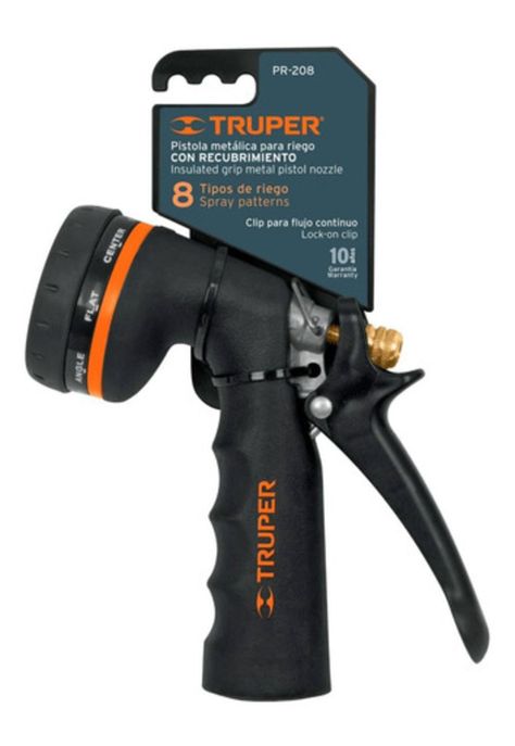 Pístola Para Riego De Metal Con Recubrimiento Truper 8funcio-0