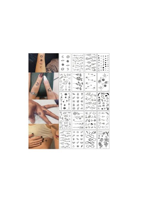 Pegatinas Tatuajes Temporales Impermeables Diseños Top  2024 (MODELO1:Diseño3)-0