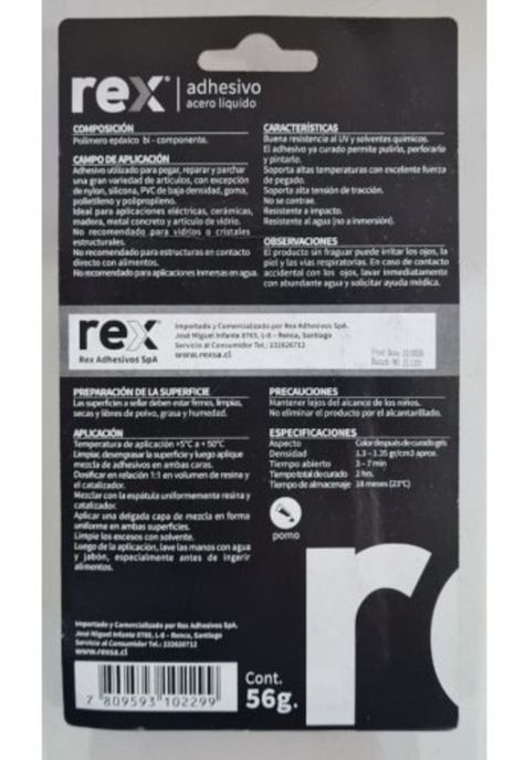 Acero Líquido Rex Gris 56g Adhesivo Alta Resistencia-1
