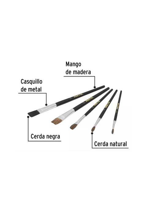 Juego De Pinceles Pretul (oleo,acuarela,acrilico) 5un-4