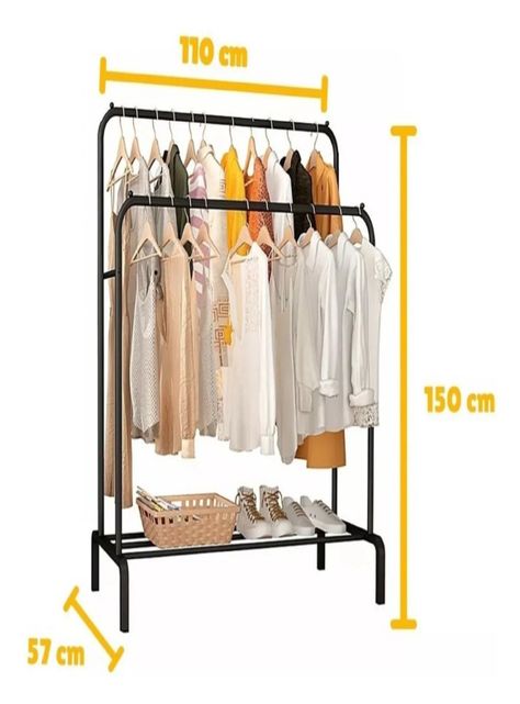 Perchero Metálico Doble Closet Exhibición Organizador Hogar-5