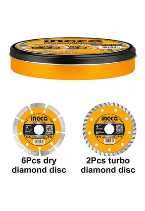 Disco Diamantado 8pcs 115mm 4 1/2 Ingco-0