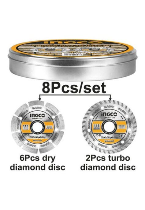 Disco Diamantado 8pcs 115mm 4 1/2 Ingco-1