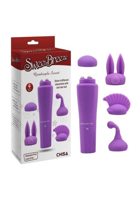 Vibrador cabezal intercambiable Quadruple Sweet Textura Suave-2