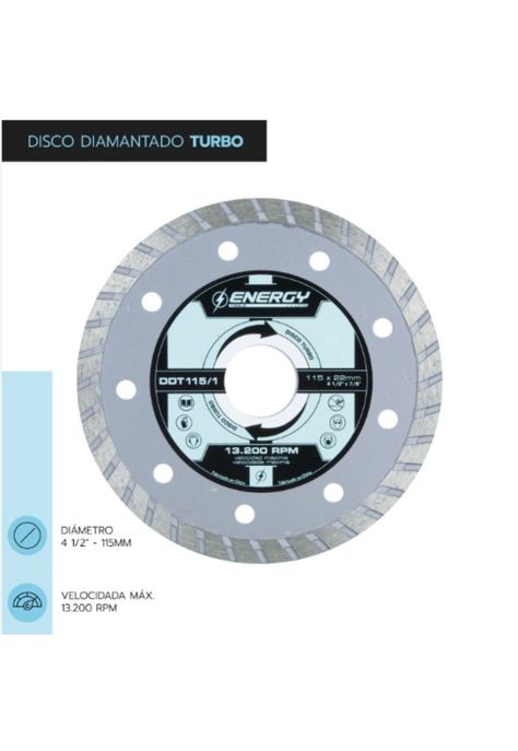 Disco Diamantado Turbo 4 1/2 x 7/8" Granito-Marmol-Mosaicos-Piedras-2
