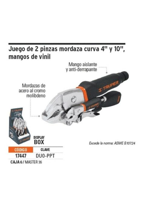 2 Llaves Caiman De Presion 10 Y 4 Truper Profesional-2