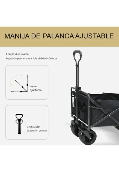 Carrito de Compras Plegable 8” - Ideal para Camping y Viajes-3
