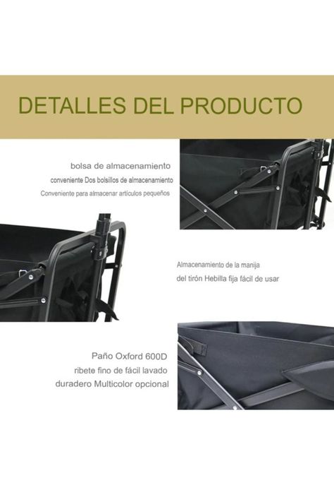 Carrito de Compras Plegable 8” - Ideal para Camping y Viajes-5