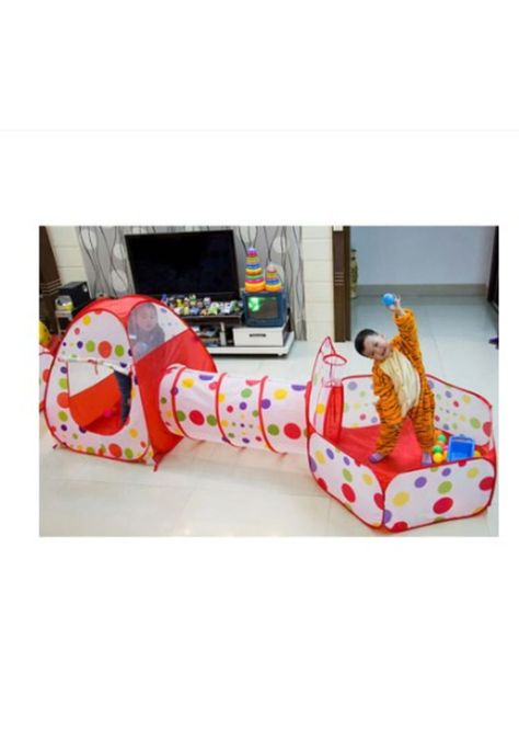 Carpa Piscina De Pelotas Con Tunel Castillo Cohete  Niños Plegable-2