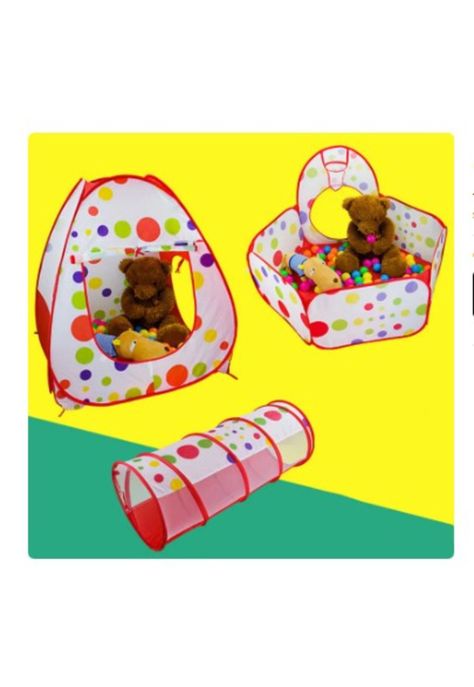 Carpa Piscina De Pelotas Con Tunel Castillo Cohete  Niños Plegable-3