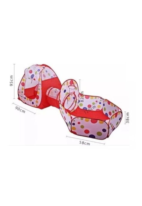 Carpa Piscina De Pelotas Con Tunel Castillo Cohete  Niños Plegable-5