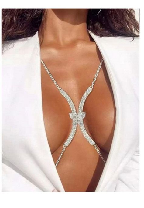Cadena/collar Para El Cuerpo Pecho Sexy Diva Fiesta-0