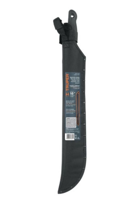 Machete Doble Filo 18 Cacha Bimaterial, Con Funda, Truper-1