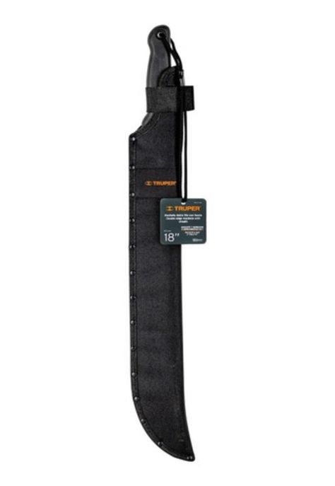 Machete Doble Filo 18 Cacha Bimaterial, Con Funda, Truper-2