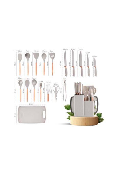 Set Juego de Utensilios Cuchillos de Cocina Silicona Hogar-7