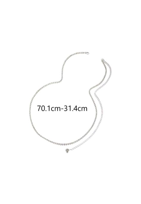 Cadena para la cintura con diseño de diamante de imitación -2