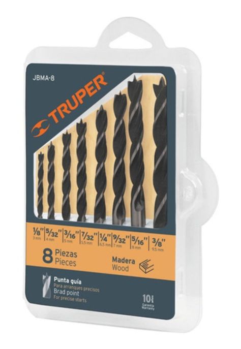 Juego De Brocas Para Madera, 8 Piezas Truper-1