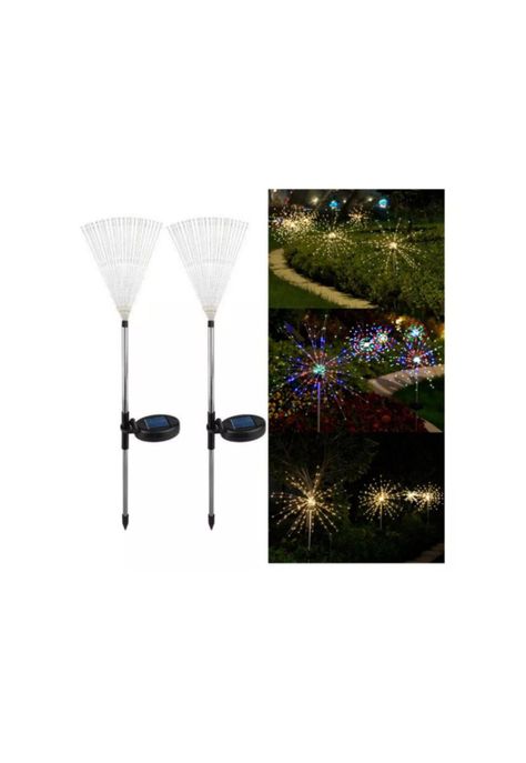 Pack X2 Luces Multicolor Solares Micro Led Fuego Artificial-0