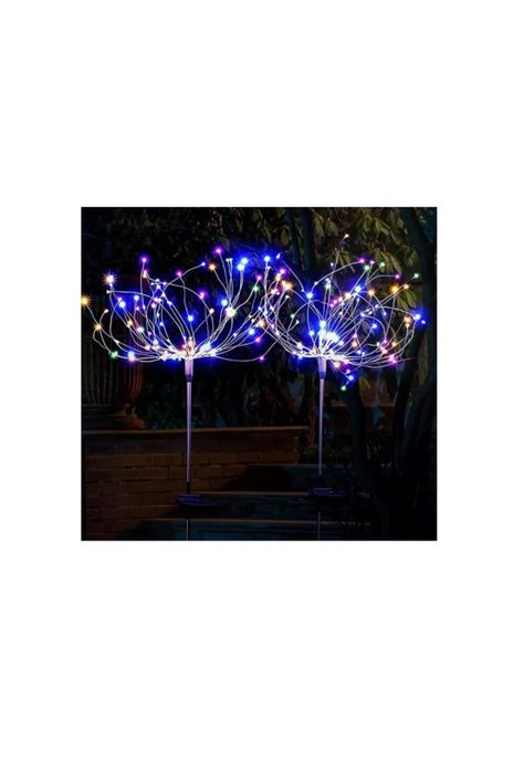 Pack X2 Luces Multicolor Solares Micro Led Fuego Artificial-2