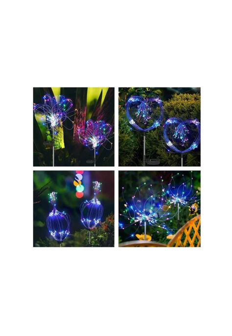 Pack X2 Luces Multicolor Solares Micro Led Fuego Artificial-3