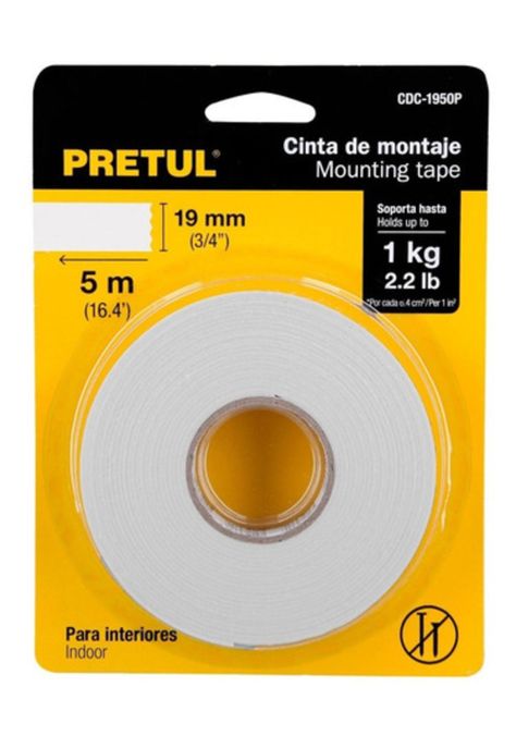 Cinta De Montaje Doble Faz 19mm X 5m Pretul-1