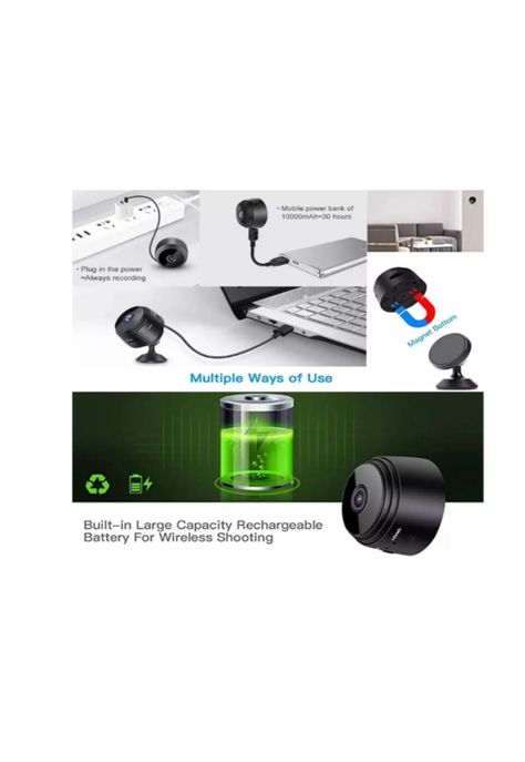 Mini Camara Espia Audio Video Detecta Movimiento Color Negro-4