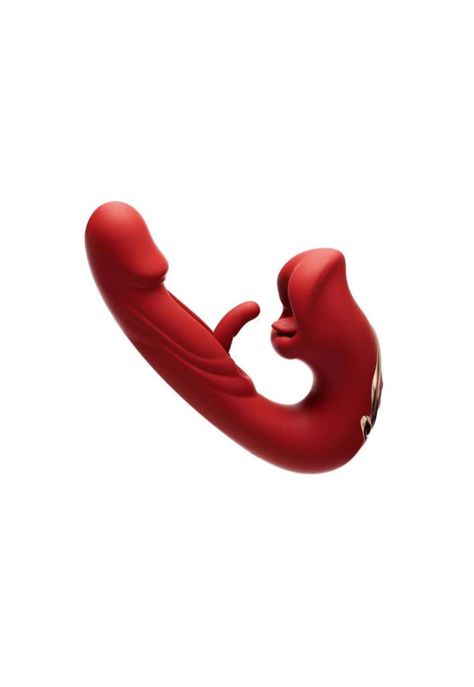 Vibrador masajeador y Succionador con beso de rosa Curvy Fun-0