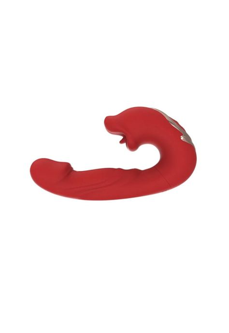 Vibrador masajeador y Succionador con beso de rosa Curvy Fun-1