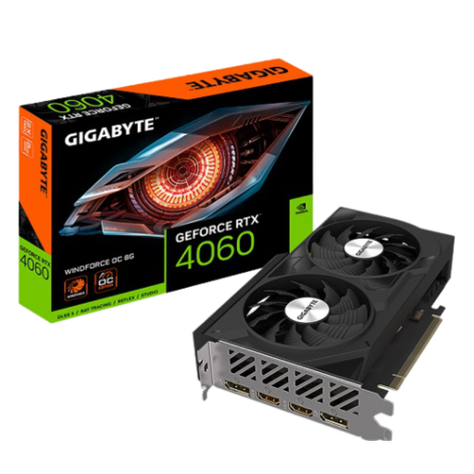 Tarjeta de Video Gigabyte GeForce RTX 4060 Windforce V1 OC 8GB-0