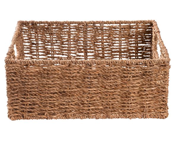 Canasto plegable bajo natural 15x30x30 cm-0