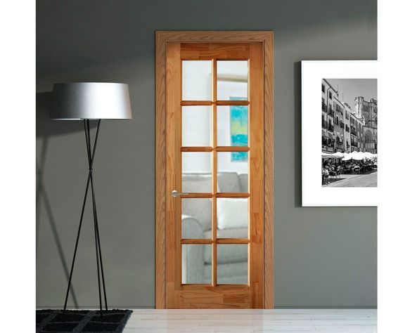Puerta Pino Radiata Sevillana 60x200 cm 10 Vidrios Moldupanel-0
