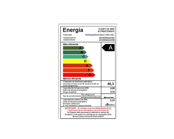 Aire Acondicionado Split Inverter 18000 BTU Samsung AR18BSHQAUR/ZS-8