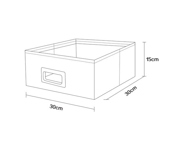 Canasto plegable bajo crema 15x30x30 cm-2