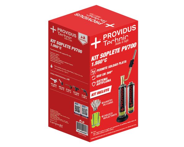 Soplete PV700 + cartucho gas + guantes + chaleco reflectante Providus.-2