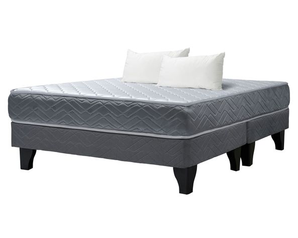 Cama europea Aura 2 plazas base dividida + pack almohadas-0