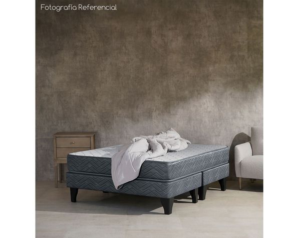 Cama europea Aura 2 plazas base dividida + pack almohadas-4